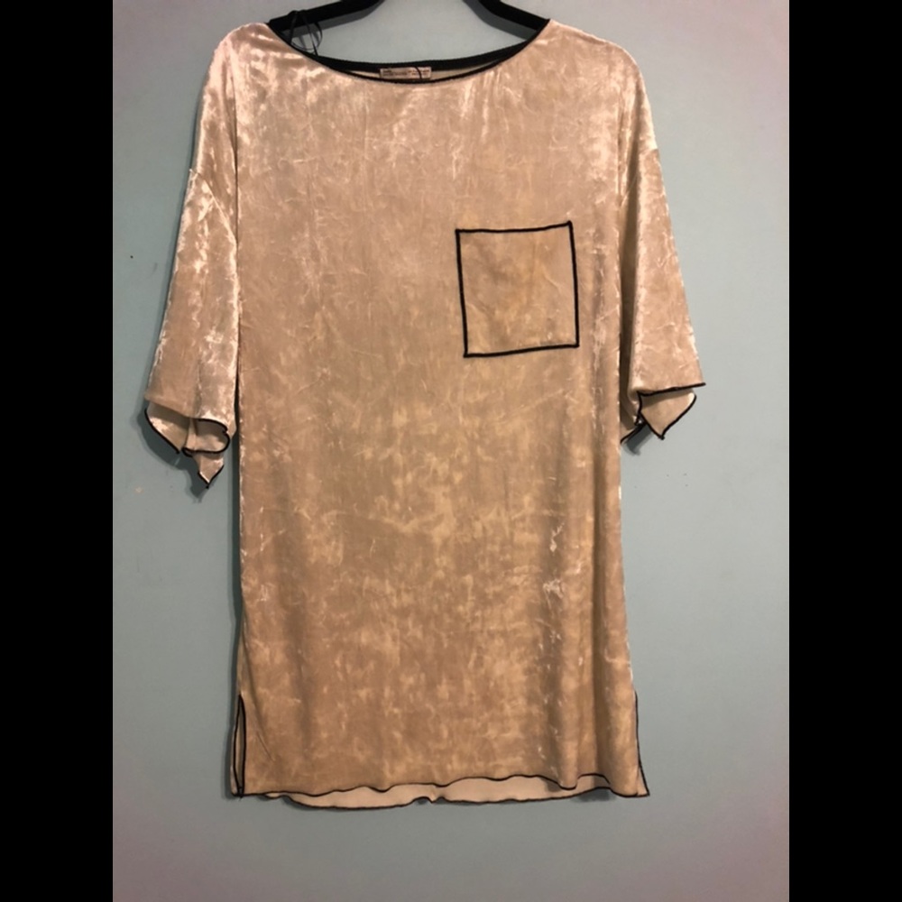 Zara Velvet T-Shirt Dress